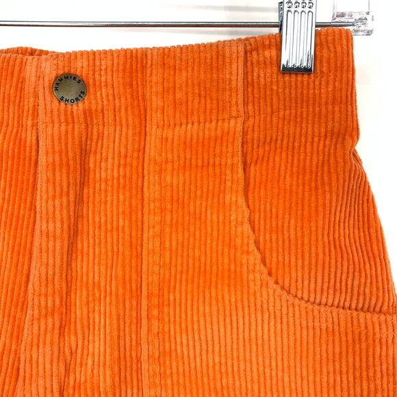 Hammies Corduroy Shorts Womens Size 26 Orange 2" Inseam Elastic Waist - Picture 4 of 7